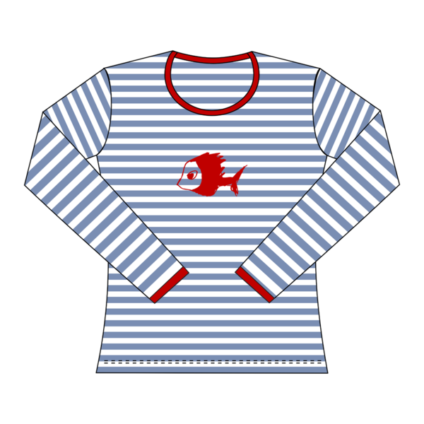 Fisch Langarm Girl-Shirt