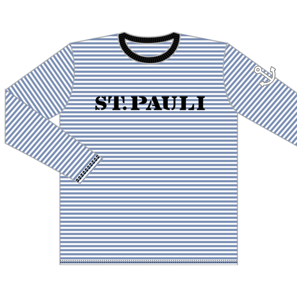 Boy-Longsleeve weiss blau gestreift St. Pauli
