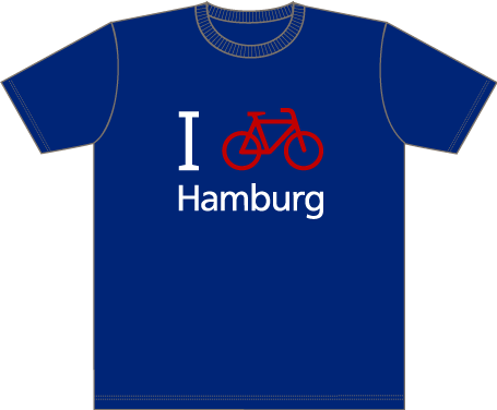 Boy-T-Shirt I bike Hamburg royal