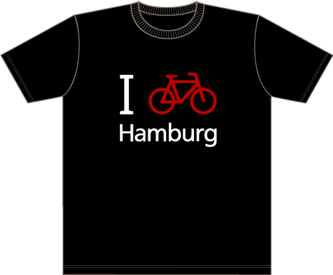 Boy-T-Shirt I bike Hamburg schwarz