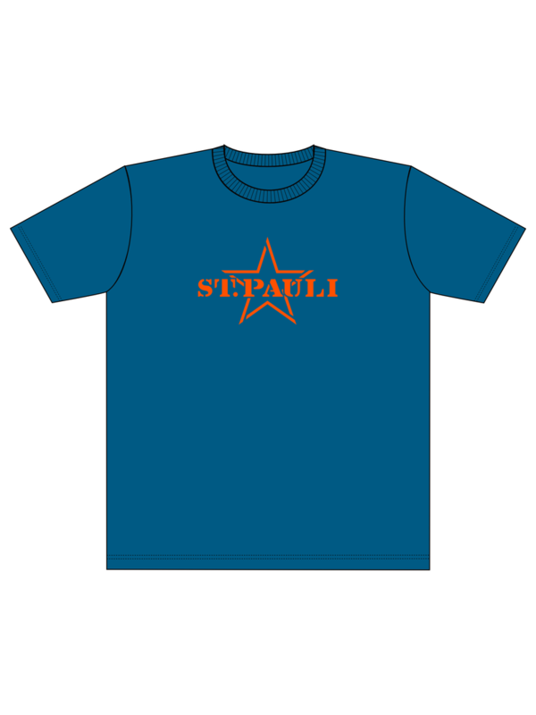 Boy-T-Shirt St. Pauli Stern graublau