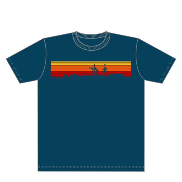 Boy-T-Shirt Hafenanlage graublau